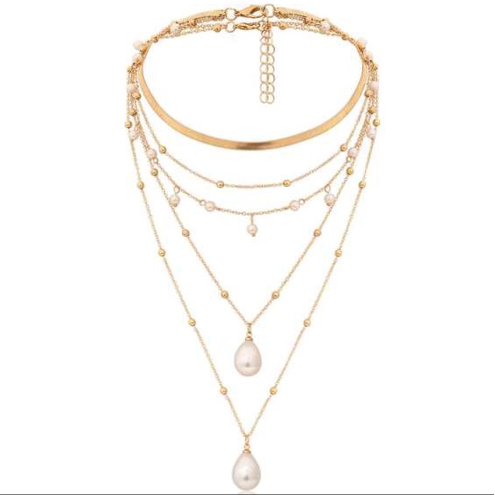 Pearls Layered Adjustable Necklace New - Picture 5 of 8